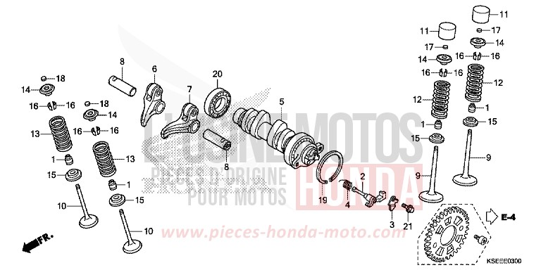 NOCKENWELLE/VENTIL von CRF150R "Big Wheels" EXTREME RED (R292) von 2013